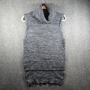 Banana Republic Sweater Dress Women Petite M Sleeveless Turtle Neck Ribbed‎ Knit